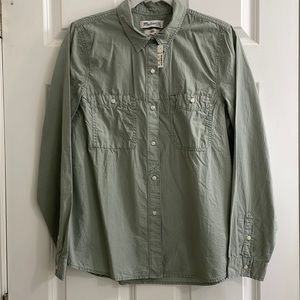 Olive green lightweight cotton button down
